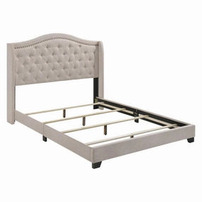 Coaster Sonoma Camel Back Queen Bed Beige bed frame,bed base,bedroom furniture