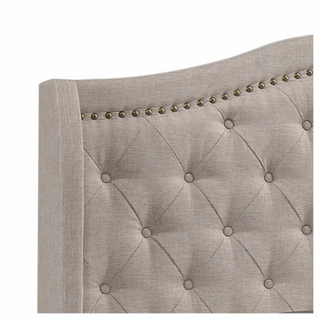Coaster Sonoma Camel Back Queen Bed Beige