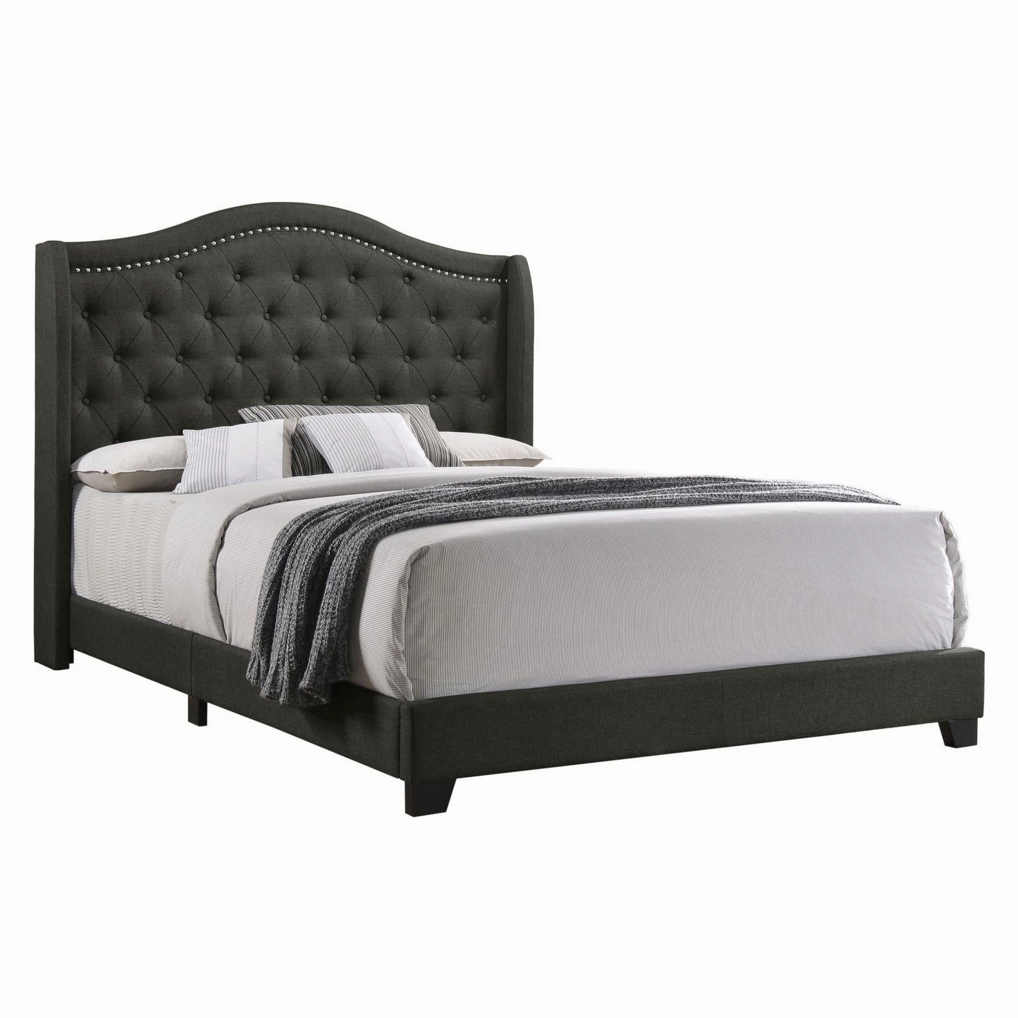 Coaster Sonoma Camel Back Queen Bed Grey