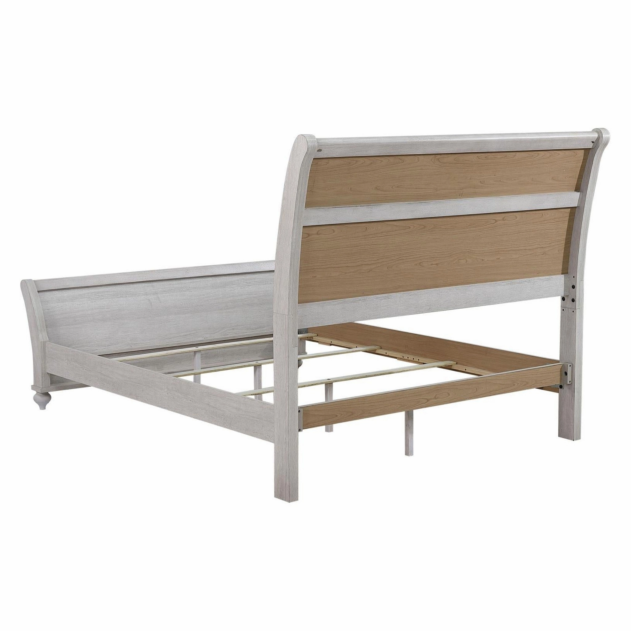Coaster Stillwood Queen Sleigh Panel Bed Vintage Linen