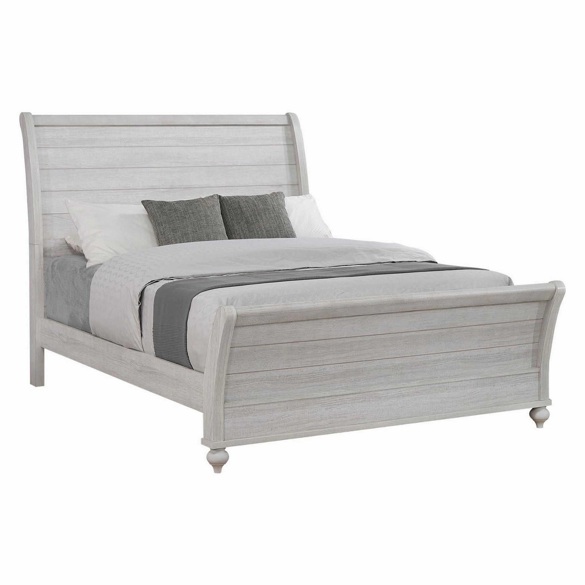 Coaster Stillwood Queen Sleigh Panel Bed Vintage Linen