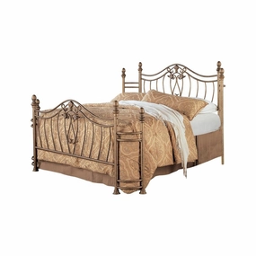 Coaster Sydney Eastern King Bed Antique Brushed Gold bed frame,bed base,bedroom furniture