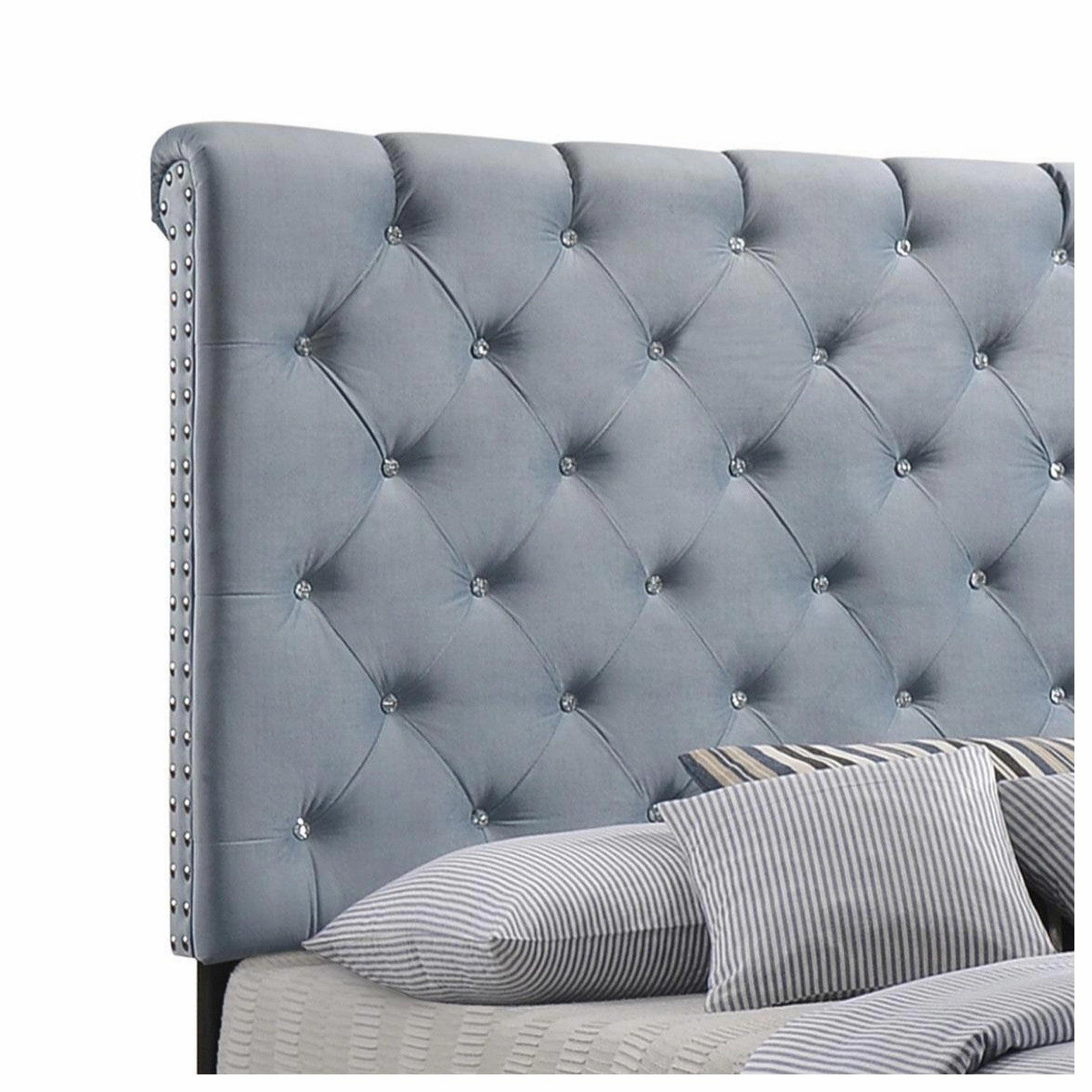 Coaster Warner Eastern King Upholstered Bed Slate Blue