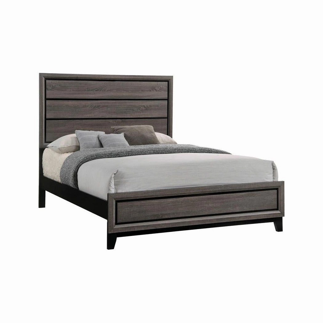 Coaster Watson California King Panel Bed Grey Oak And Black bed frame,bed base,bedroom furniture