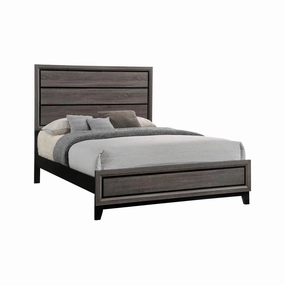 Coaster Watson California King Panel Bed Grey Oak And Black bed frame,bed base,bedroom furniture