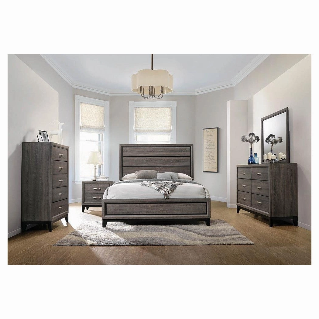 Coaster Watson Queen Bed Grey Oak And Black