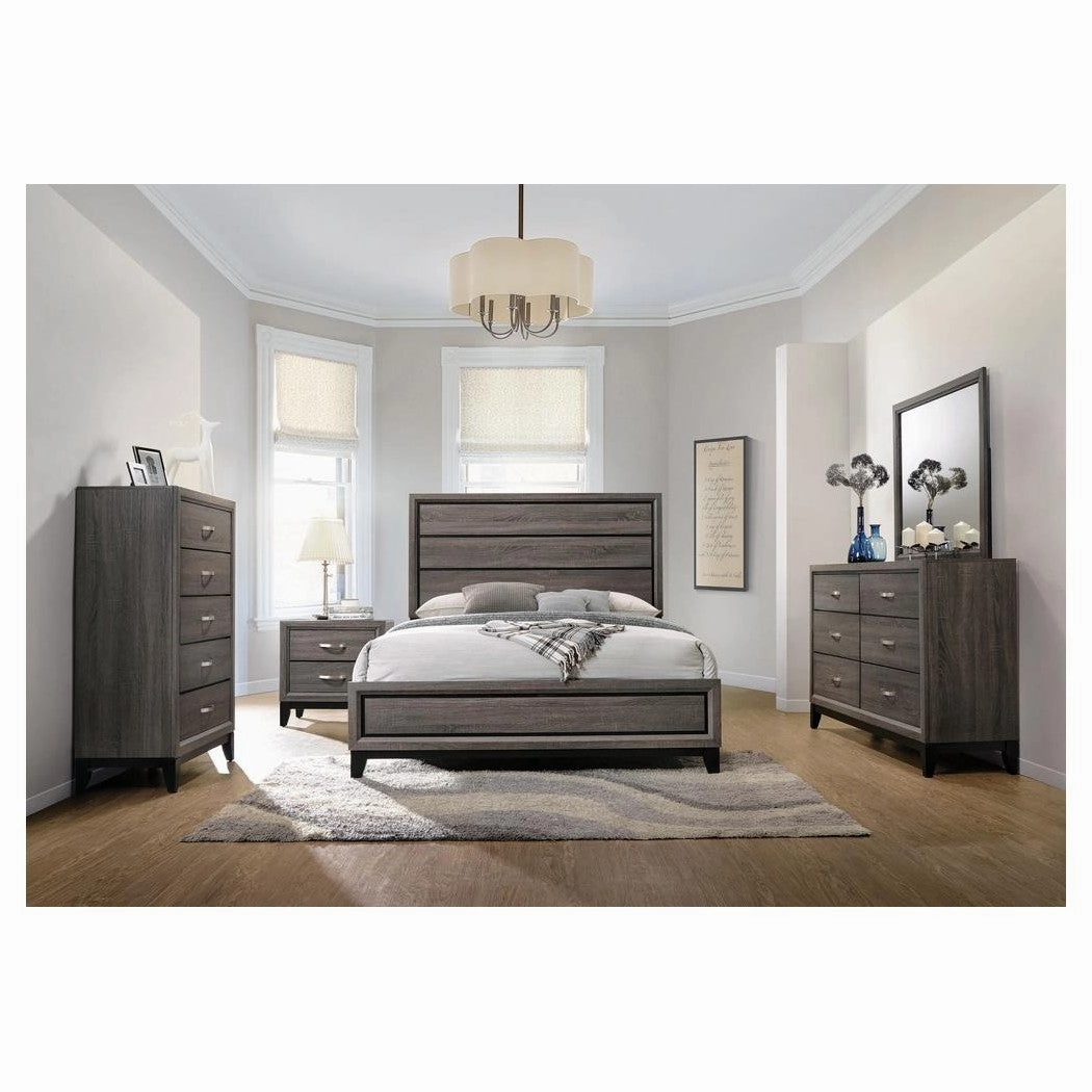 Coaster Watson Queen Bed Grey Oak And Black