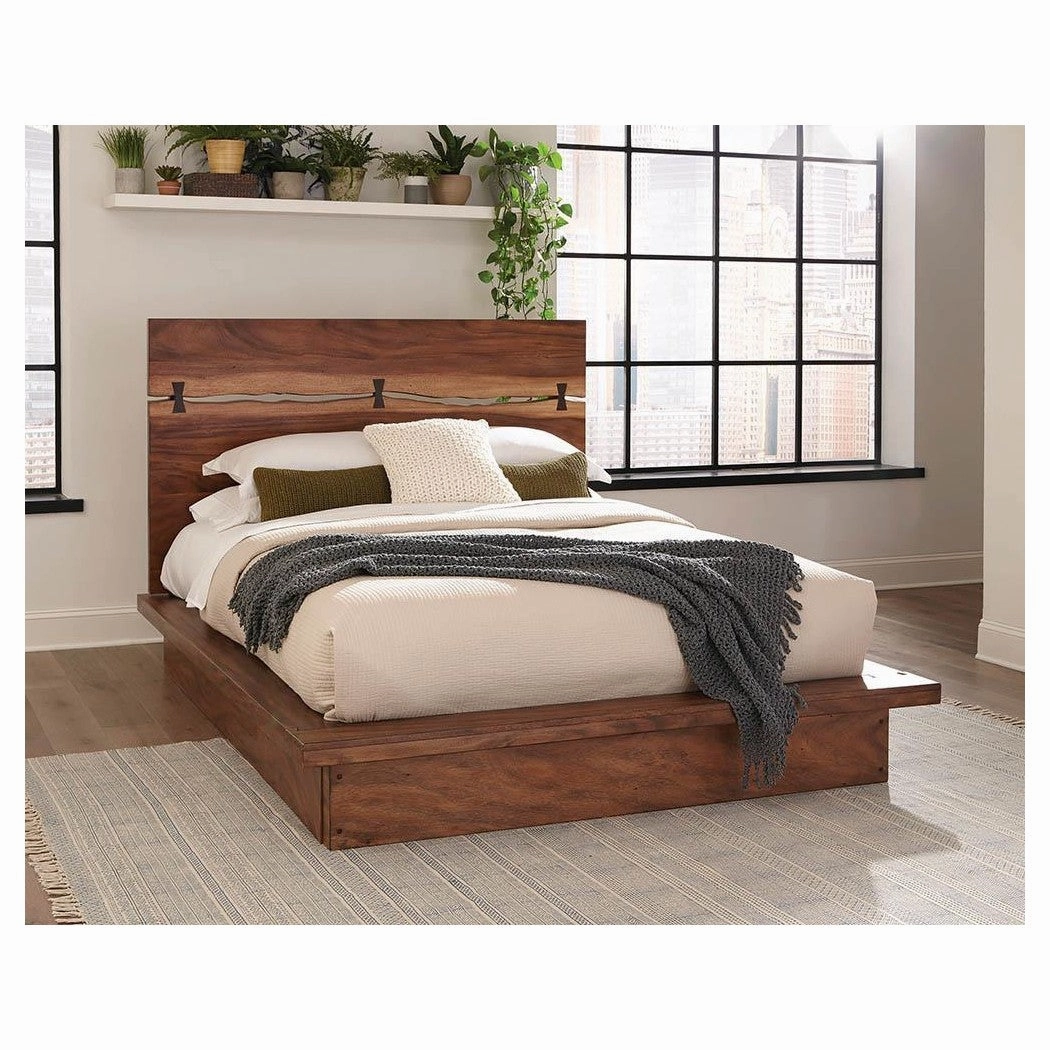 Coaster Winslow Eastern King Bed Smokey Walnut And Coffee Bean