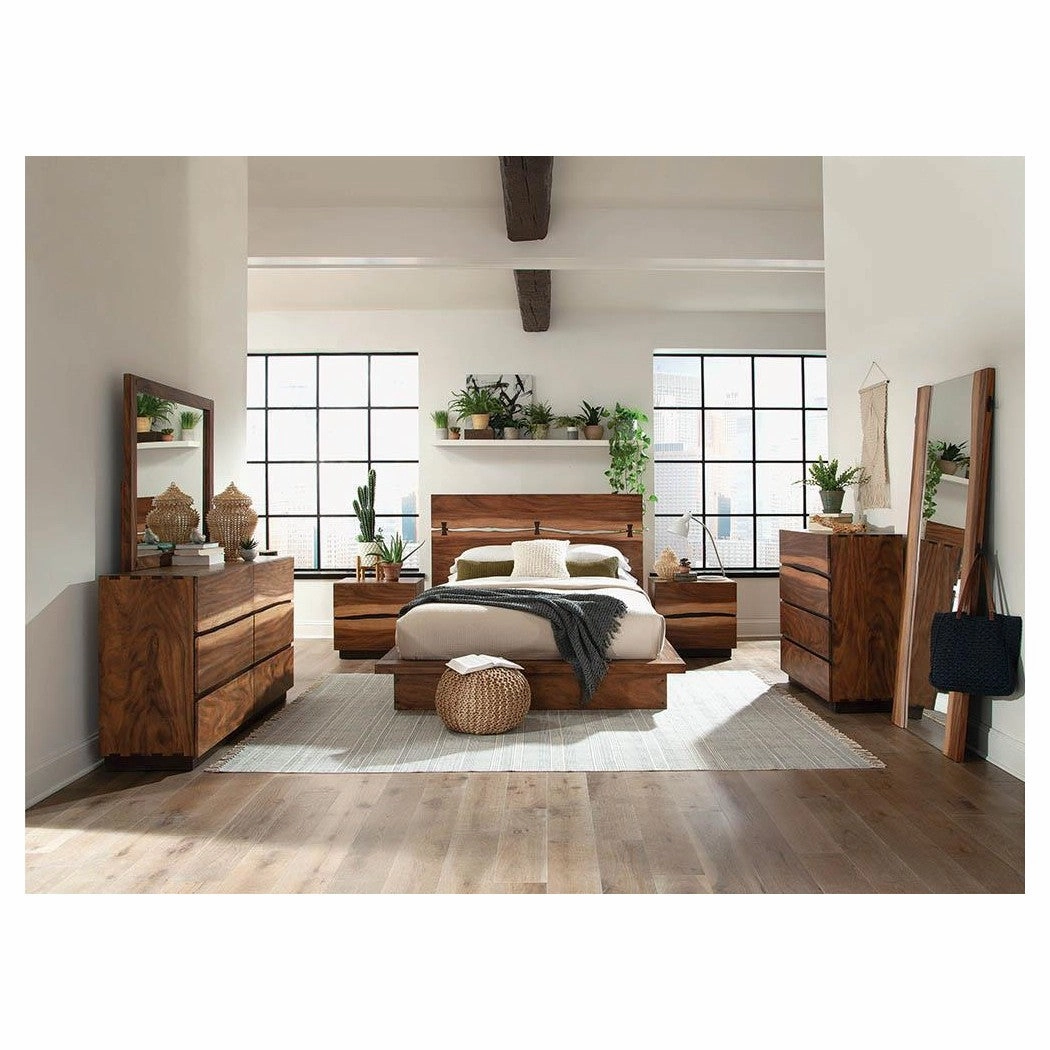 Coaster Winslow Queen Bed Smokey Walnut And Coffee Bean