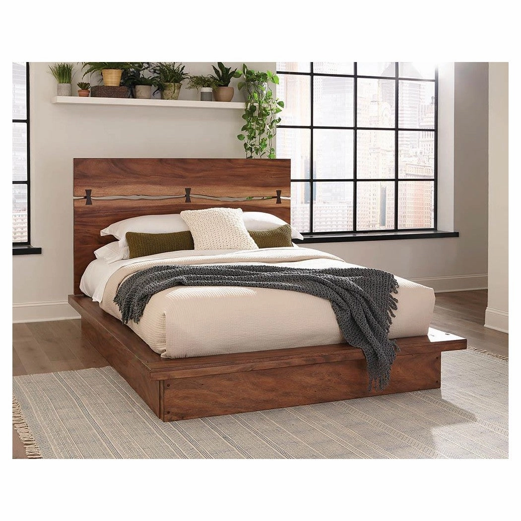 Coaster Winslow Queen Bed Smokey Walnut And Coffee Bean