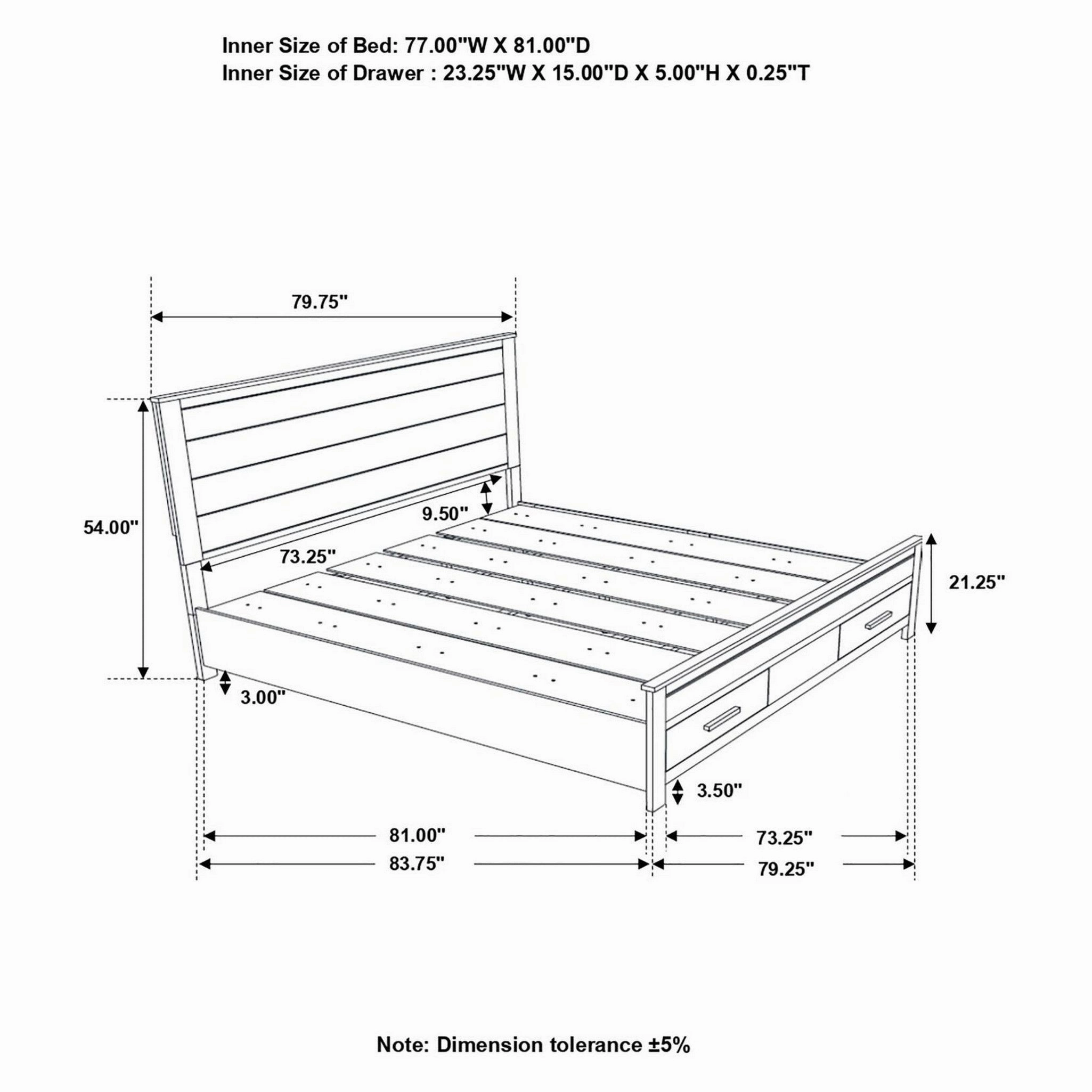 Coaster Woodmont Eastern King Storage Bed Rustic Golden Brown