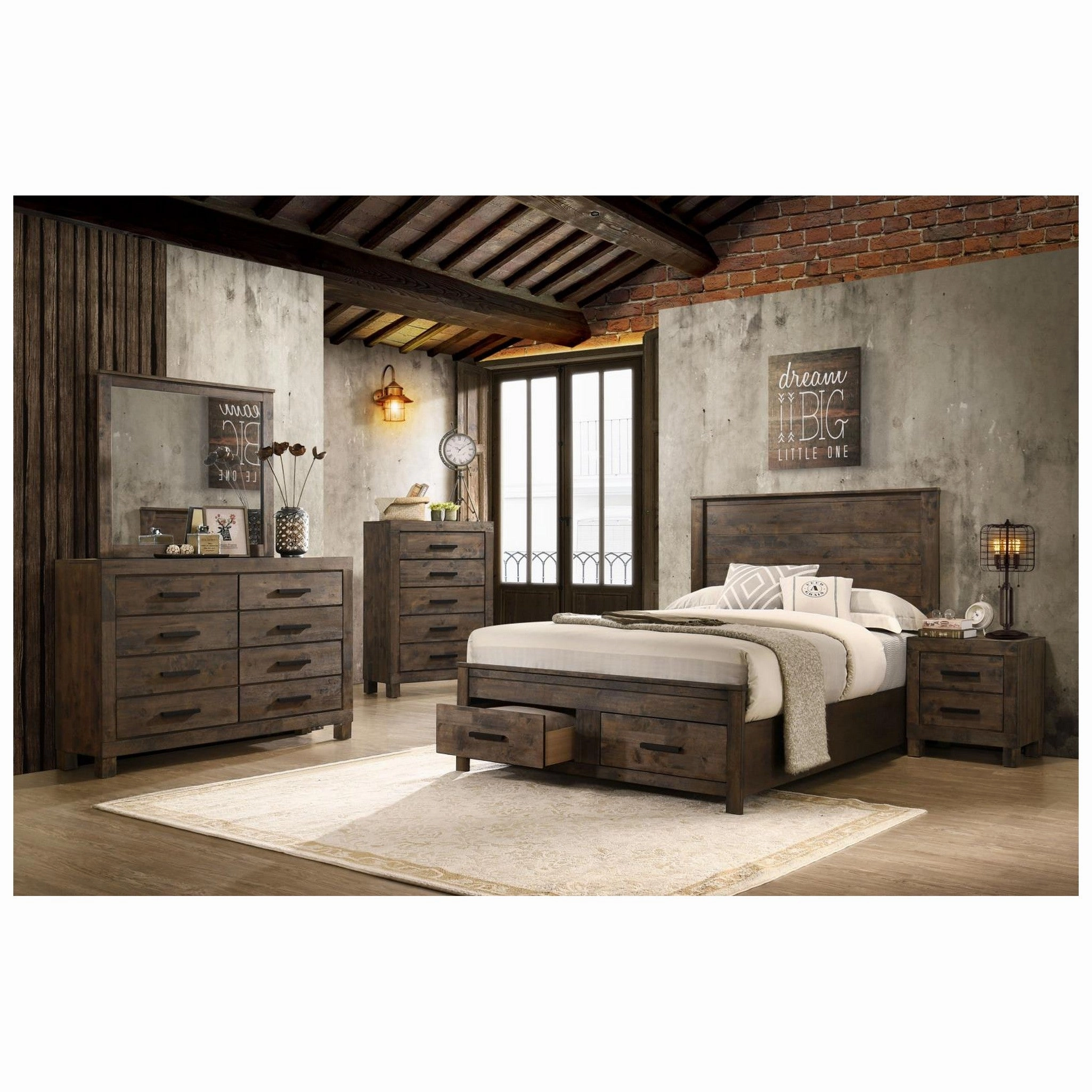 Coaster Woodmont Queen Storage Bed Rustic Golden Brown