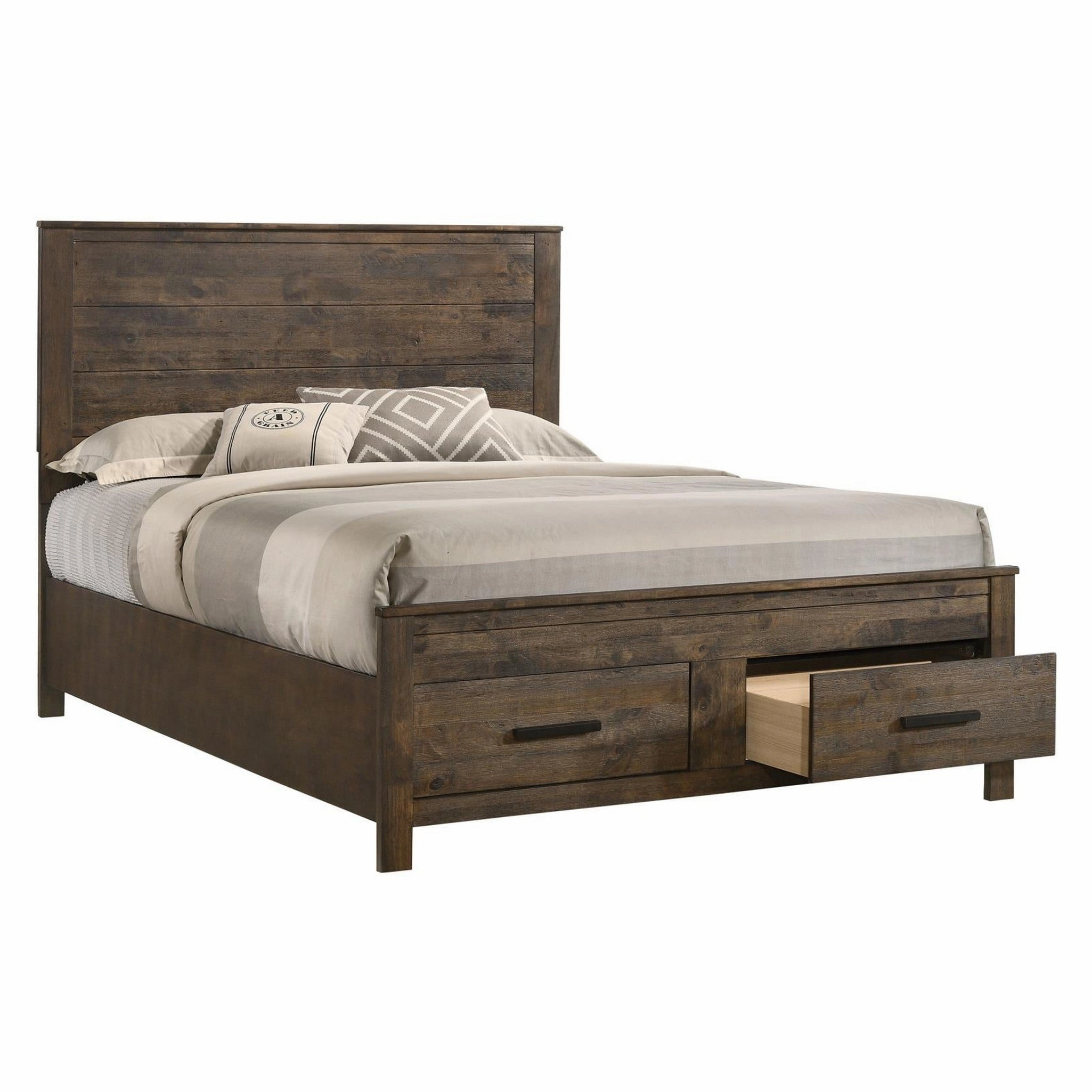 Coaster Woodmont Queen Storage Bed Rustic Golden Brown