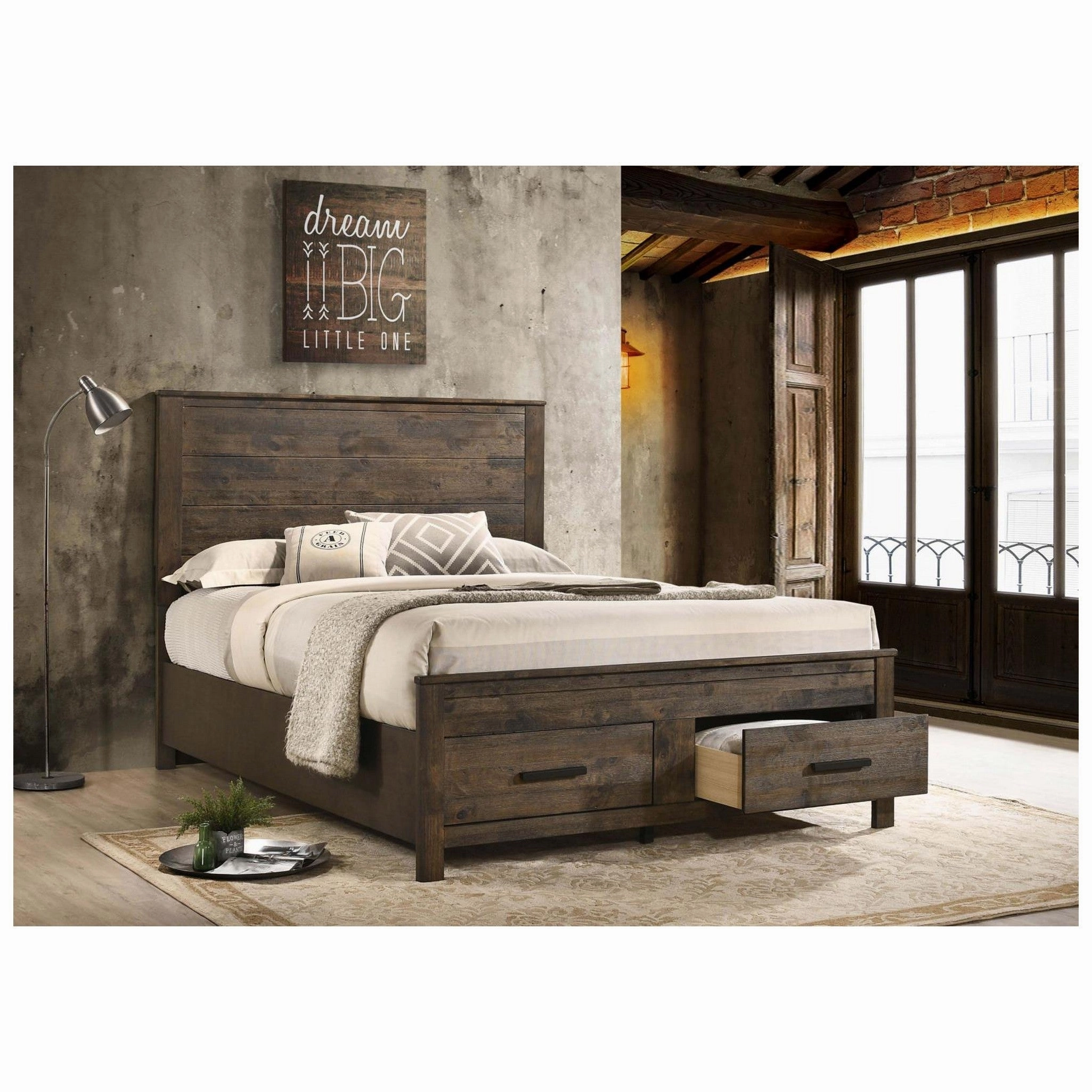 Coaster Woodmont Queen Storage Bed Rustic Golden Brown