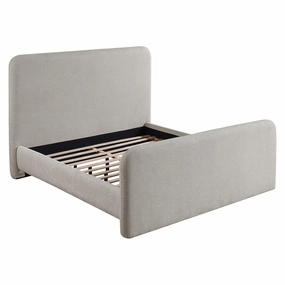 Coaster Wren Upholstered Eastern King Platform Bed Grey bed frame,bed base,bedroom furniture