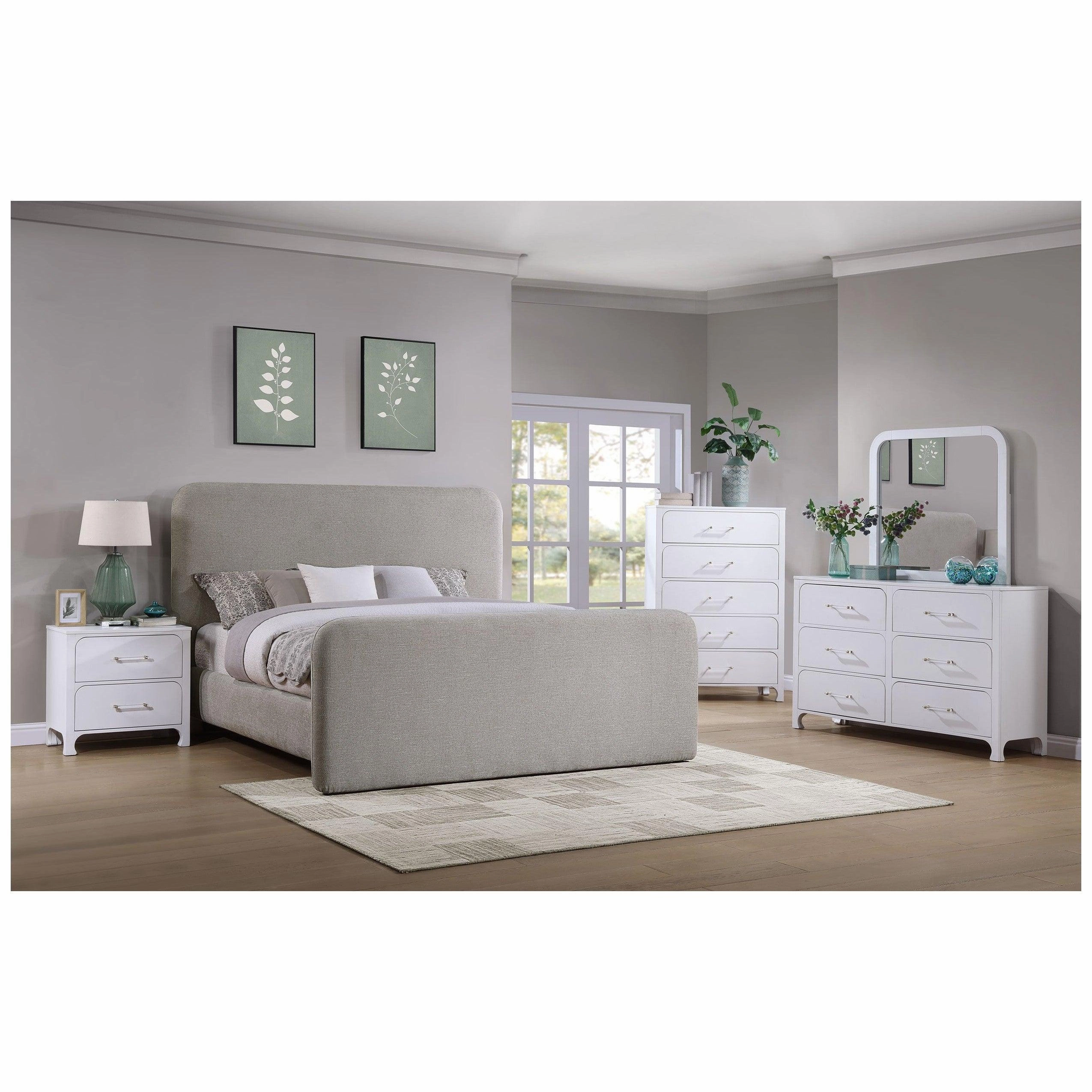 Coaster Wren Upholstered Eastern King Platform Bed Grey