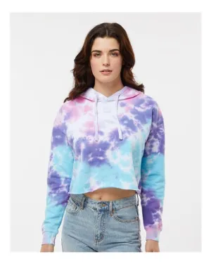 Colortone 8333 Women's Tie-Dyed Crop Hooded Sweatshirt