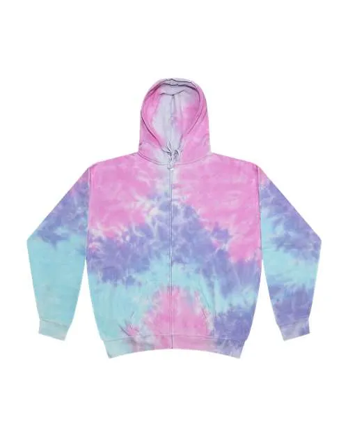 Colortone 8888 Tie-Dyed Full-Zip Hooded Sweatshirt