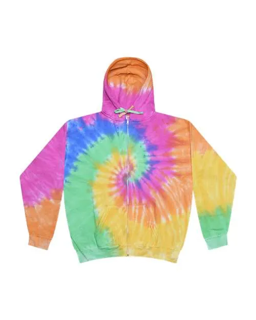 Colortone 8888 Tie-Dyed Full-Zip Hooded Sweatshirt