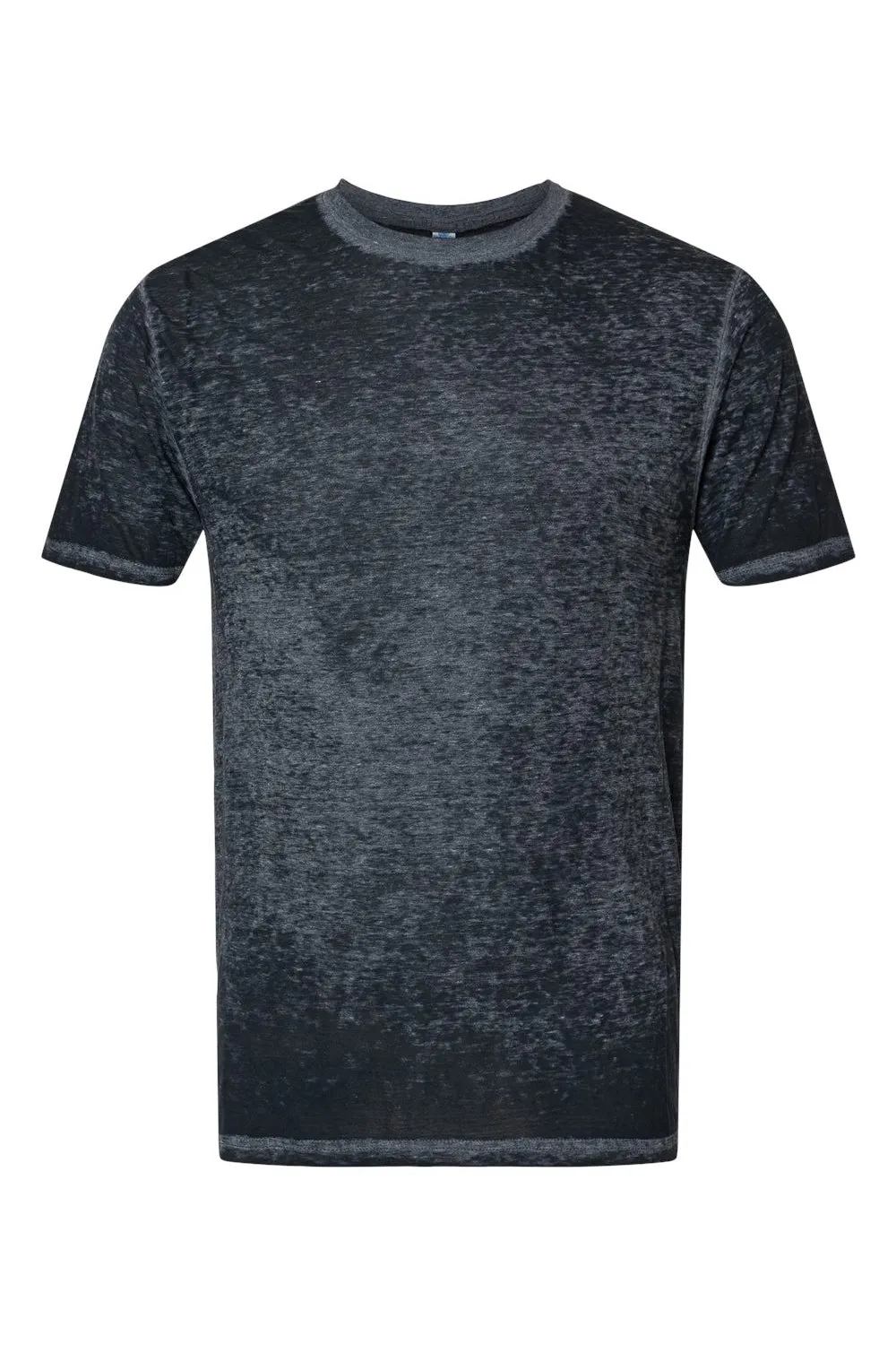 Colortone Mens Acid Wash Burnout Short Sleeve Crewneck T-Shirt - Twilight Black Clothing Colortone
