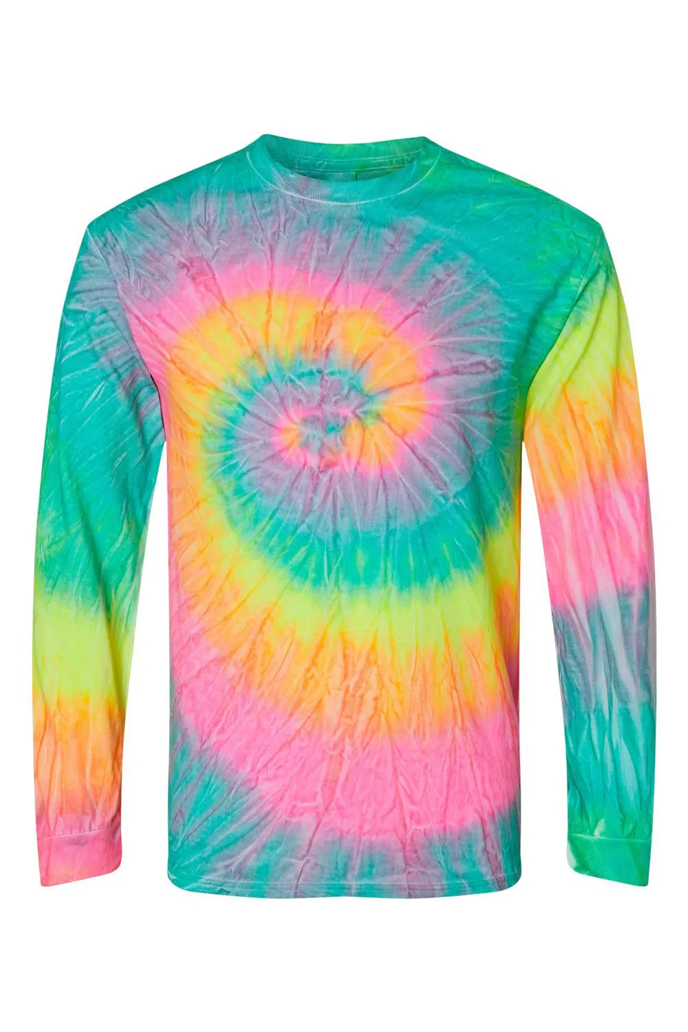 Colortone Mens Long Sleeve Crewneck T-Shirt - Minty Rainbow Clothing Colortone