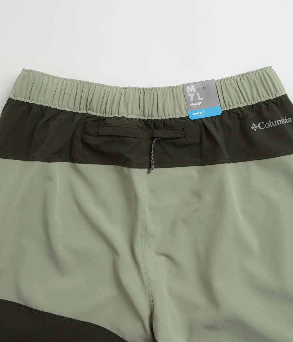 Columbia Hike Color Block Shorts - Safari / Greenscape Columbia