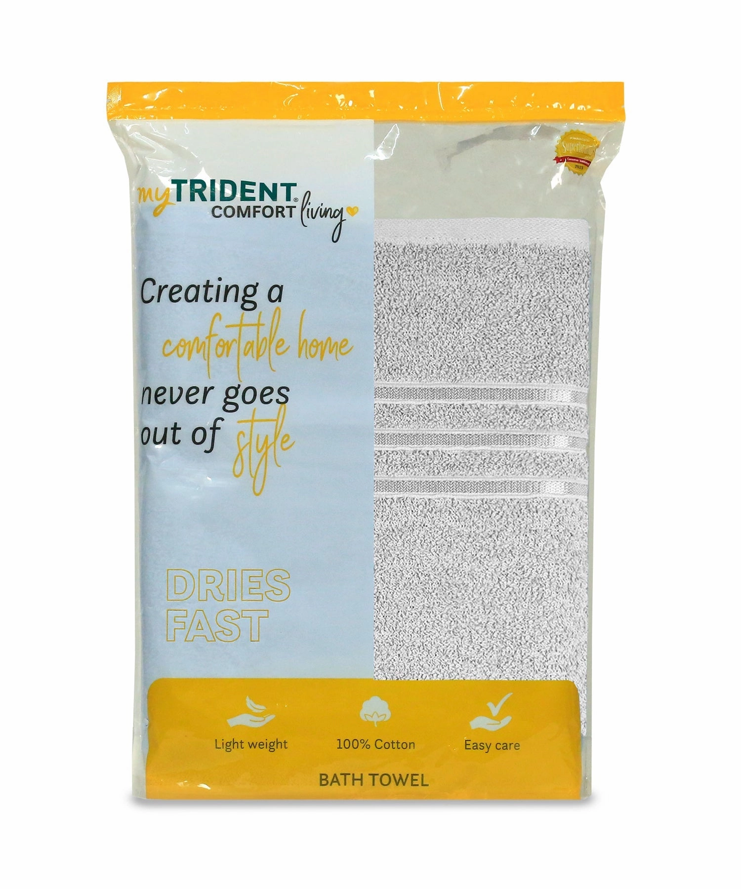 Comfort Living 1Pc Bath Towel ,400 Gsm, Quicky Dry, Ice Grey