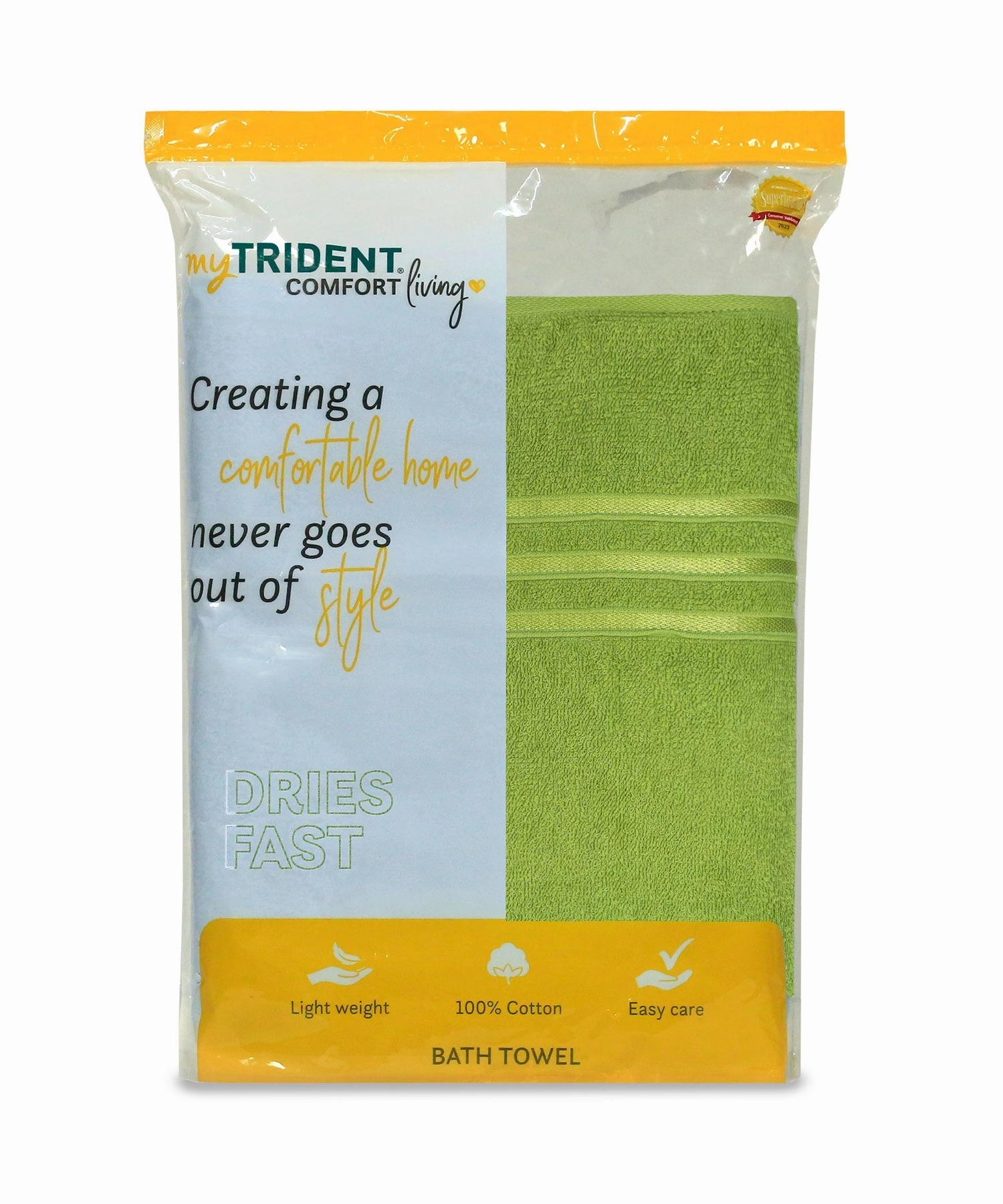 Comfort Living 1Pc Bath Towel ,400 Gsm, Quicky Dry, Lime Green