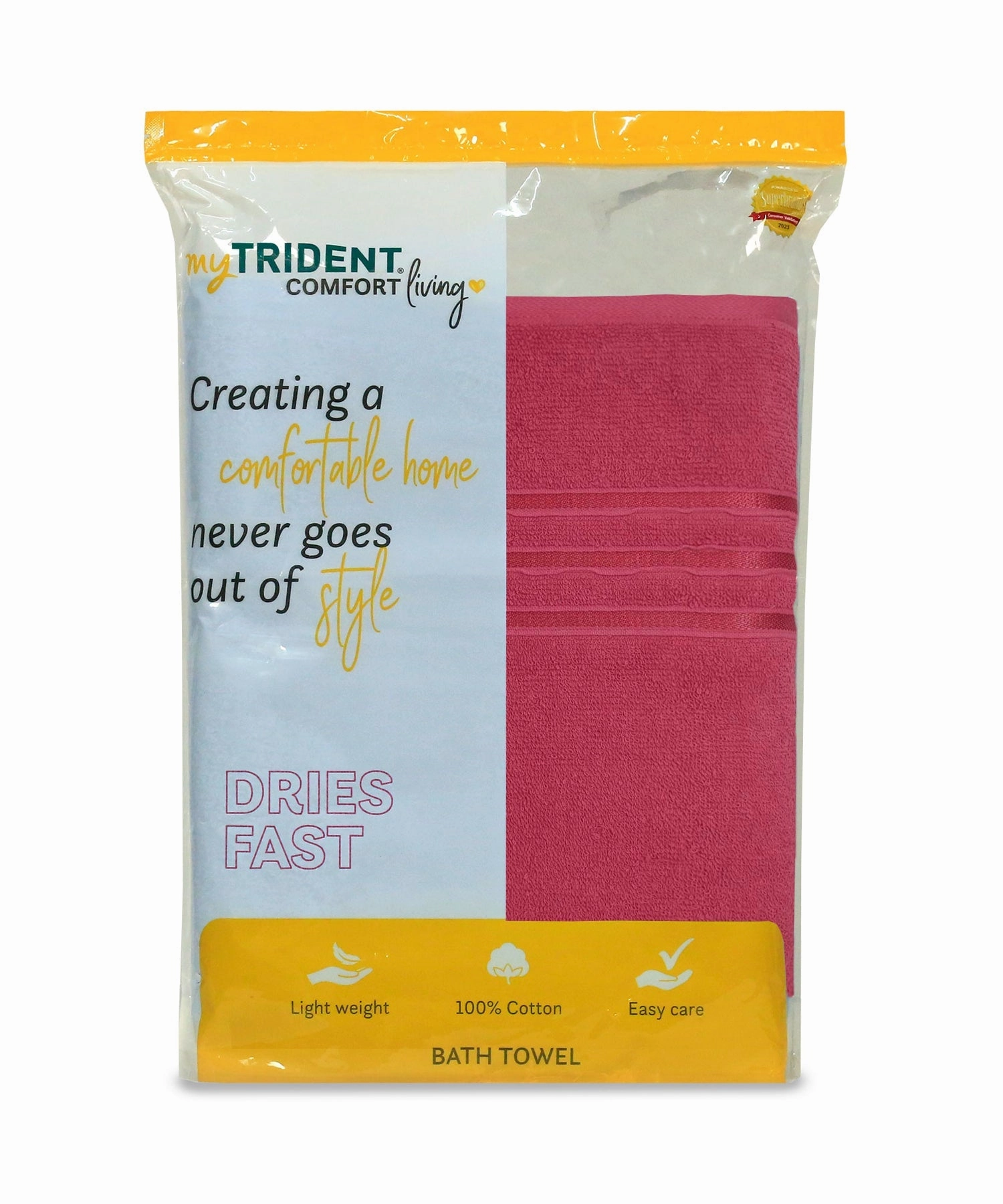 Comfort Living 1Pc Bath Towel ,400 Gsm, Quicky Dry, Tango Tomato