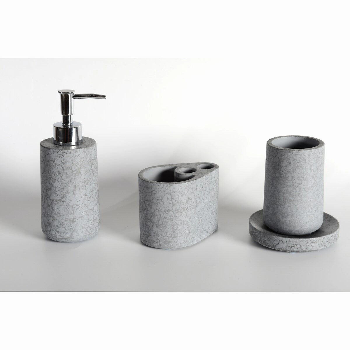 Concrete terrazzo Bath Accessory Set,White Sandstone Color