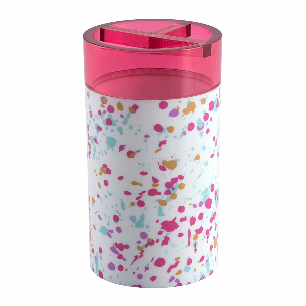 Confetti Pink Toothbrush Holder - 5.03'' x 2.75'' x 2.75'' toothbrush holder,bathroom cup,bathroom organizer