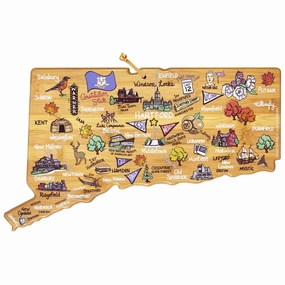 Connecticut Cutting Board with Artwork by Fish Kiss cutting board,chopping board,kitchen tools