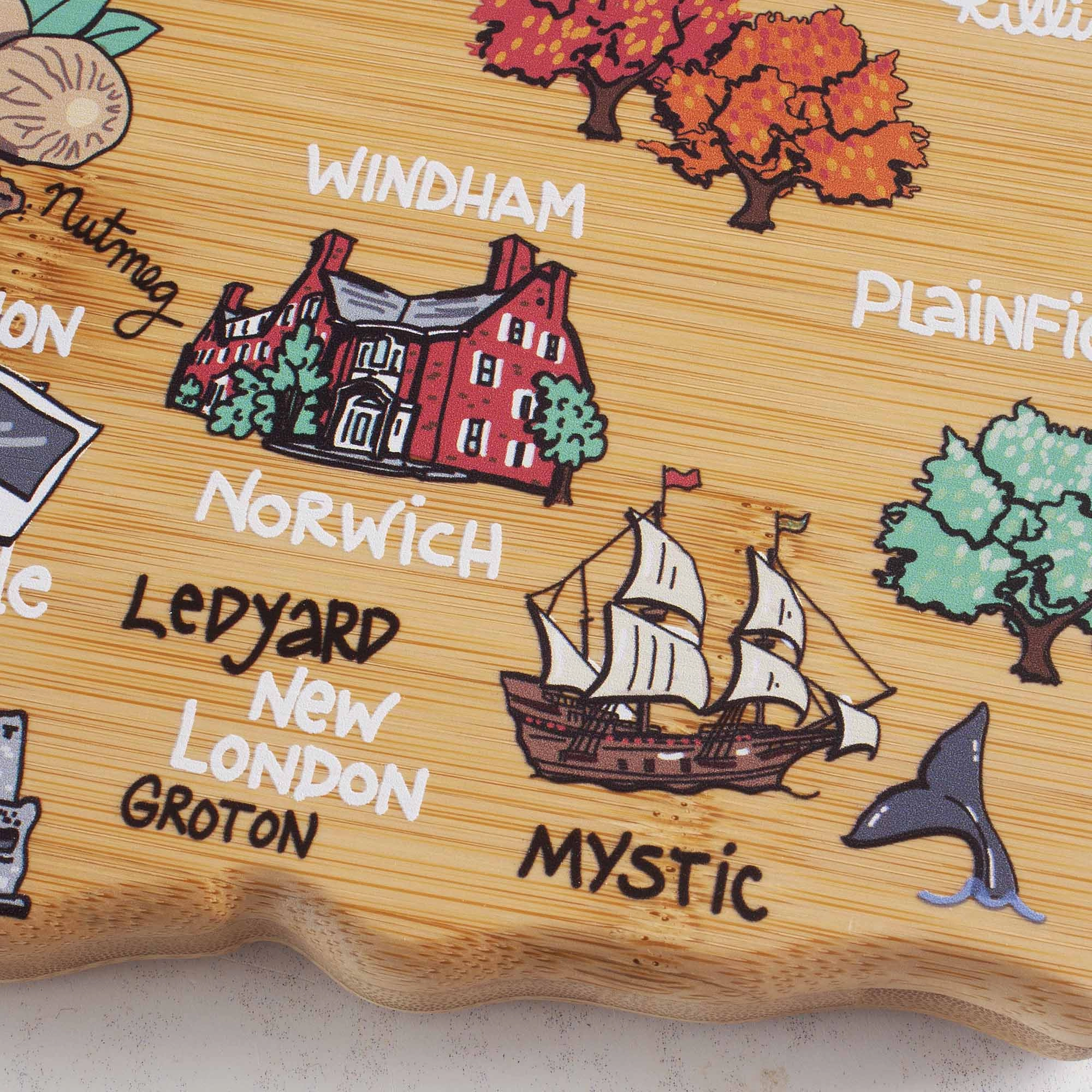 Connecticut Cutting Board with Artwork by Fish Kiss