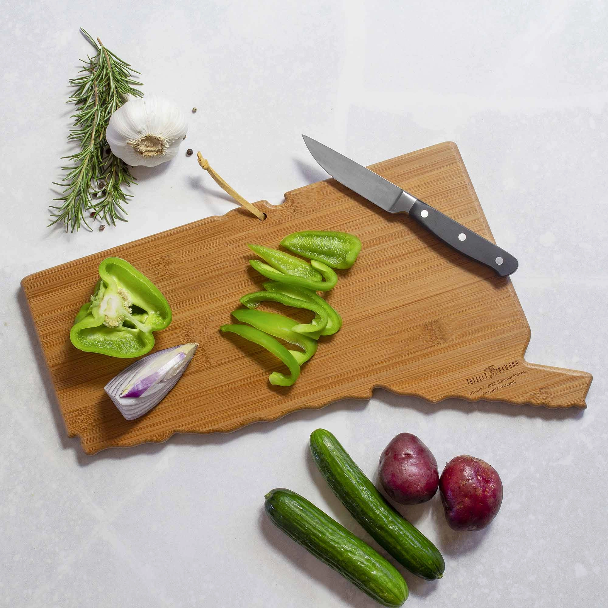 Connecticut Cutting Board with Artwork by Summer Stokes