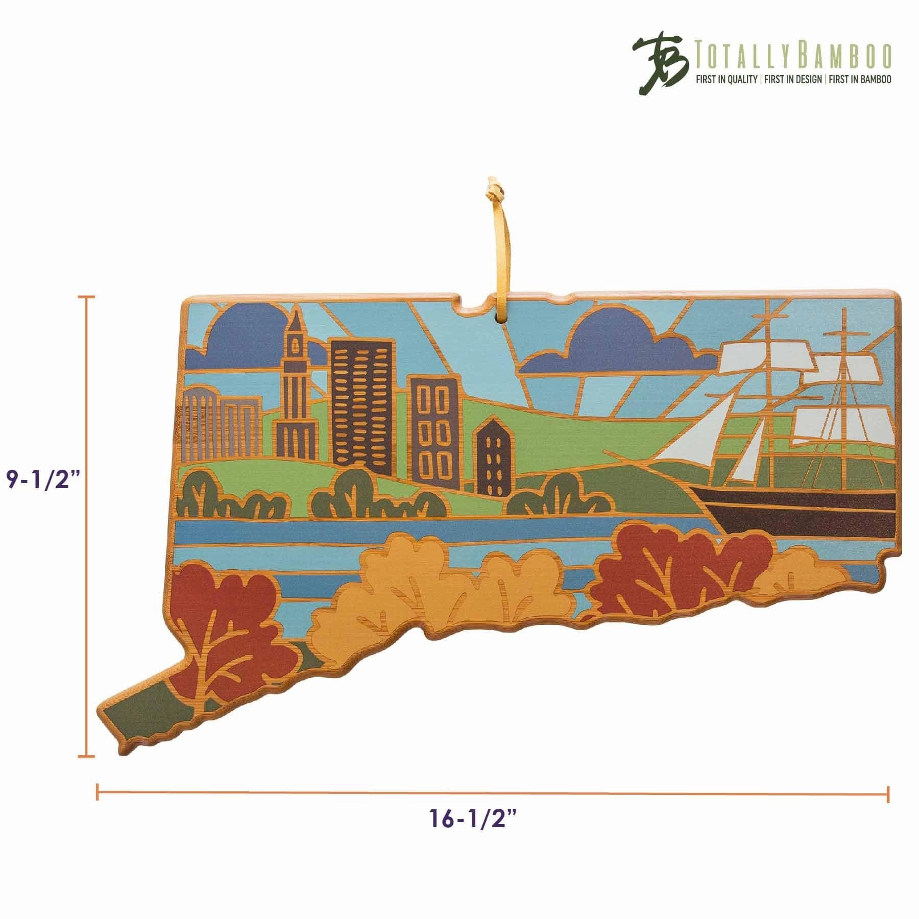 Connecticut Cutting Board with Artwork by Summer Stokes