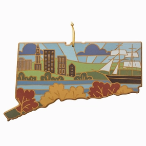 Connecticut Cutting Board with Artwork by Summer Stokes cutting board,chopping board,kitchen tools