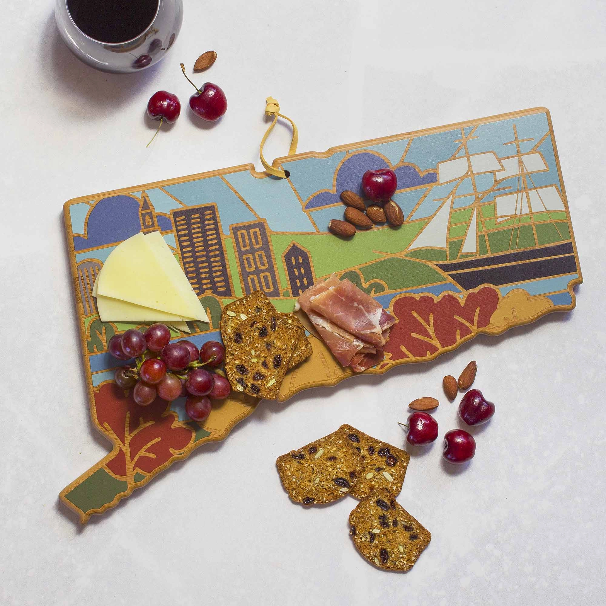 Connecticut Cutting Board with Artwork by Summer Stokes