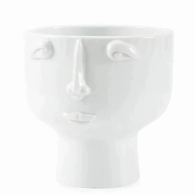 Cool White Vase With Surrealist Face vase,flower vase,home decoration