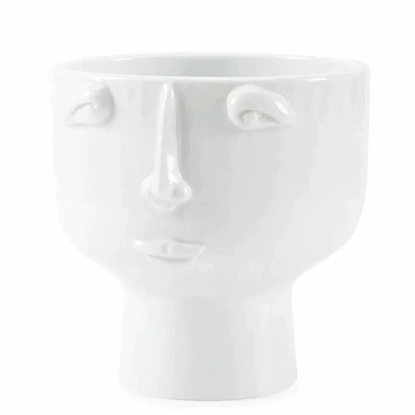Cool White Vase With Surrealist Face vase,flower vase,home decoration