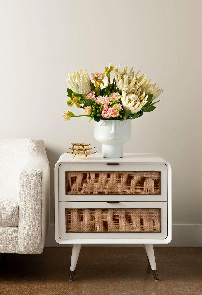 Cool White Vase With Surrealist Face