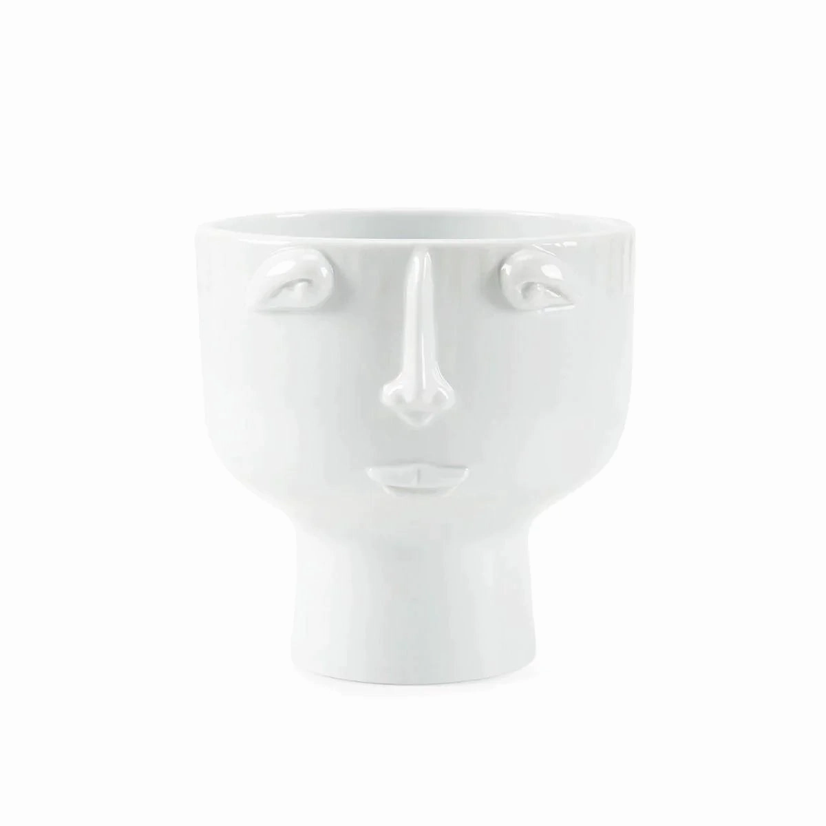 Cool White Vase With Surrealist Face