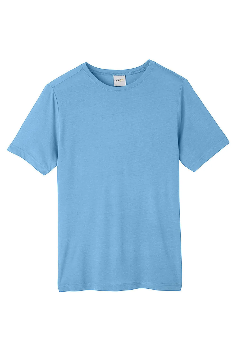 Core 365 Mens Fusion ChromaSoft Performance Moisture Wicking Short Sleeve Crewneck T-Shirt - Columbia Blue  Perfect Clothing Core-365