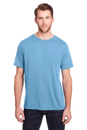 Core 365 Mens Fusion ChromaSoft Performance Moisture Wicking Short Sleeve Crewneck T-Shirt - Columbia Blue  Perfect Clothing Core-365