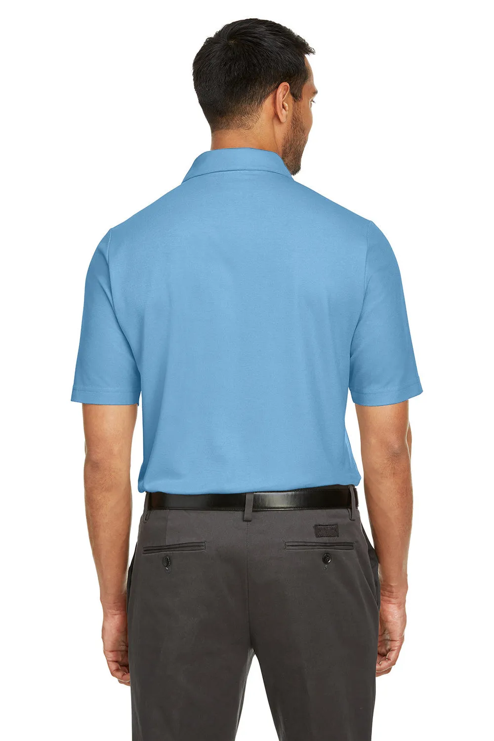 Core 365 Mens Fusion ChromaSoft Performance Moisture Wicking Short Sleeve Polo Shirt - Columbia Blue  Perfect Clothing Core-365