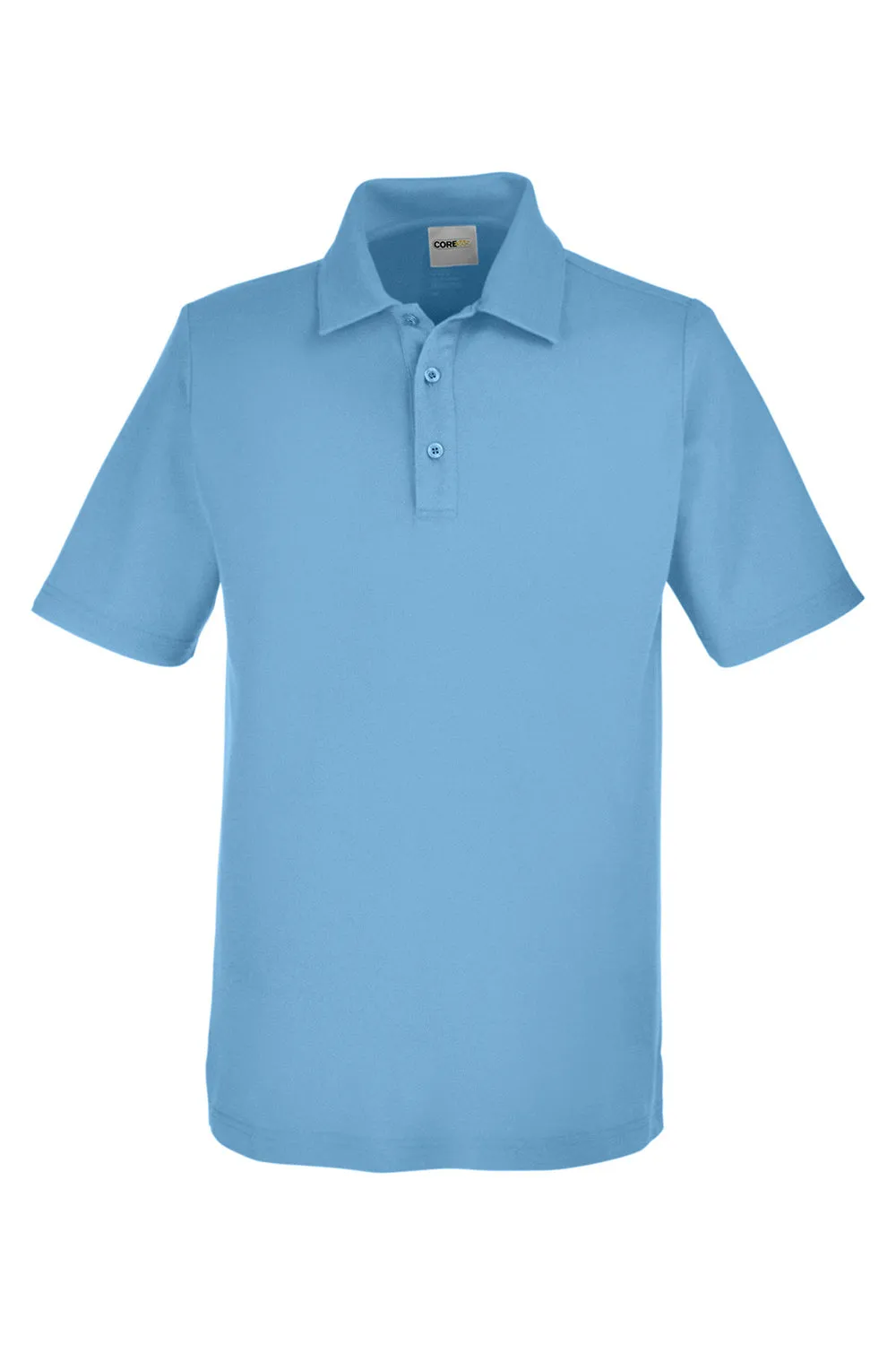 Core 365 Mens Fusion ChromaSoft Performance Moisture Wicking Short Sleeve Polo Shirt - Columbia Blue  Perfect Clothing Core-365