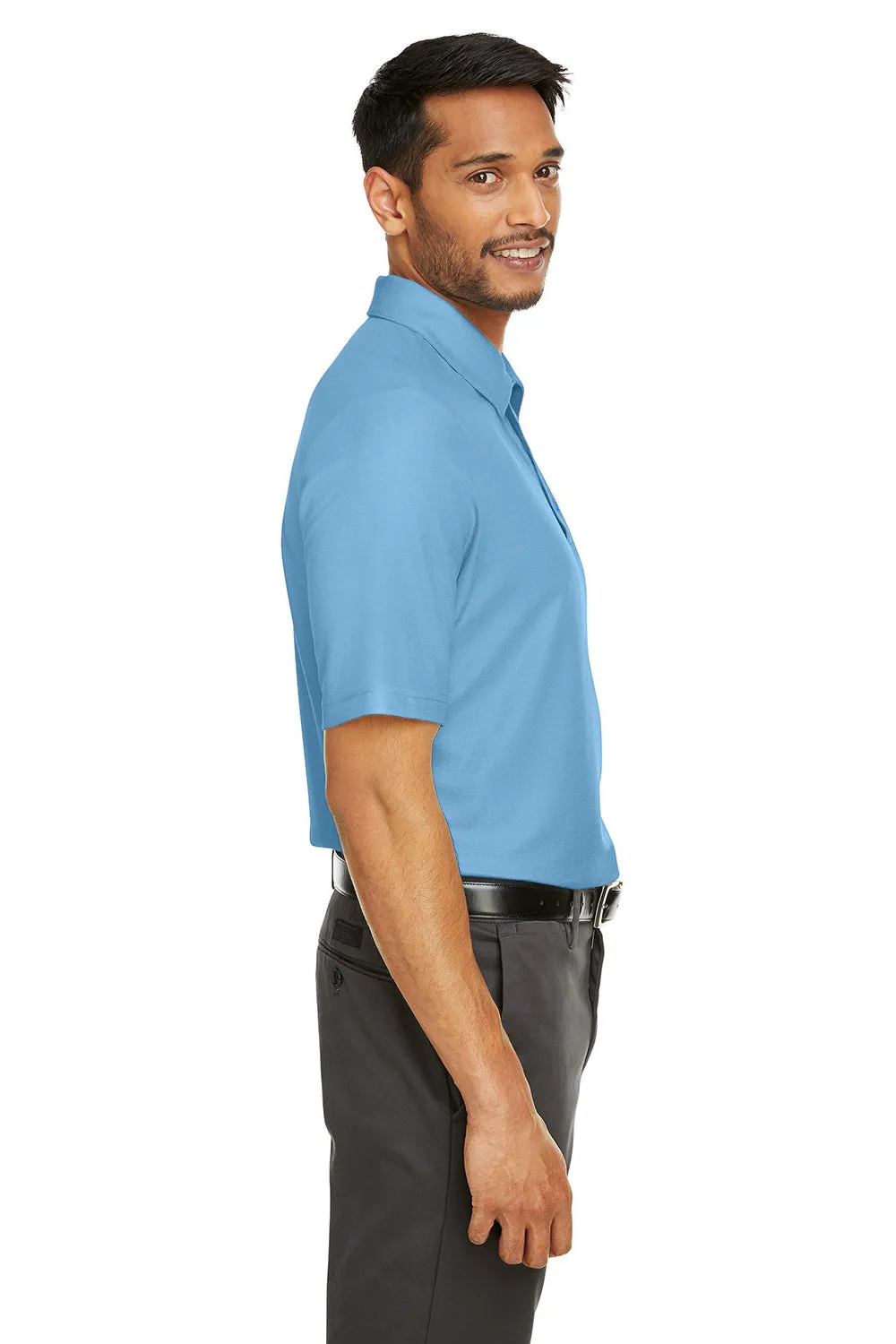 Core 365 Mens Fusion ChromaSoft Performance Moisture Wicking Short Sleeve Polo Shirt - Columbia Blue  Perfect Clothing Core-365