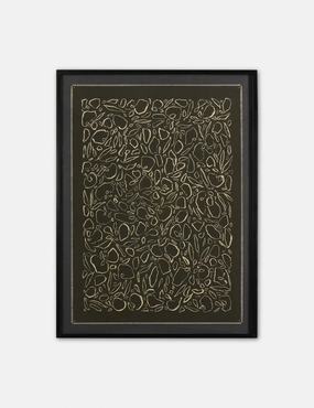 Cream On Black Glimmer by Laurel-Dawn Latshaw wall art,canvas print,home wall decor
