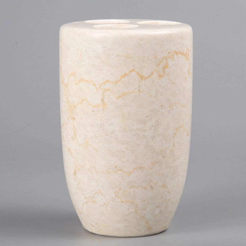 Creative Home Bullet Collection Champagne Marble Toothbrush Holder, Tooth Brush Holder - Beige