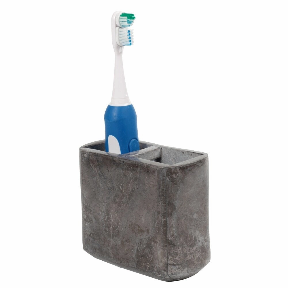 Creative Home Curvy Collection Charcoal Marble Toothbrush Holder, Tooth Brush Holder - Grey