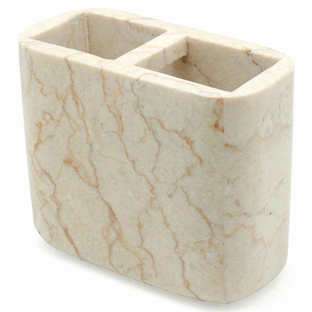 Creative Home Deluxe Champagne Marble Rectangular Toothbrush Holder, Tooth Brush Holder - Beige - N/A toothbrush holder,bathroom cup,bathroom organizer